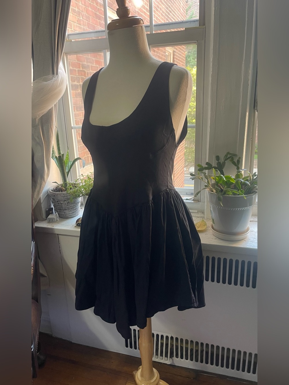 12th Tribe Black Sleeveless Mini Fit-and-Flare Dress